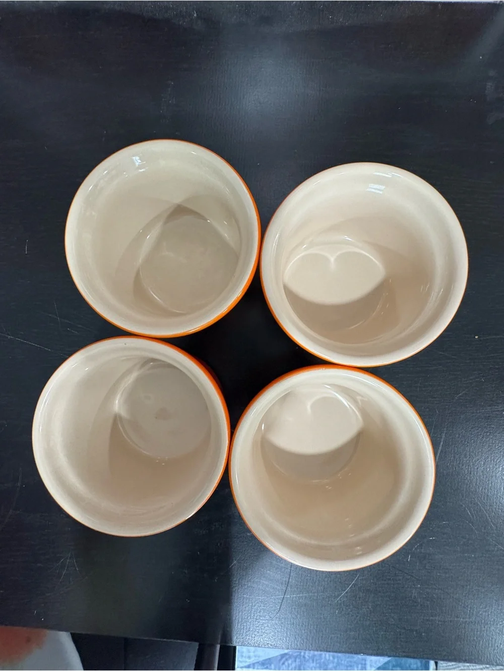 Le Creuset Stoneware Straight Wall Ramekins Set of 4 Flame